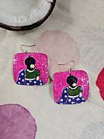Hand Painted - Coconut Shell Earrings