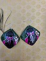 Hand Painted - Coconut Shell Earrings