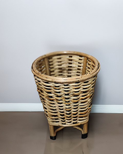 Handmade Bamboo Cane Plant Holder with Small Legs