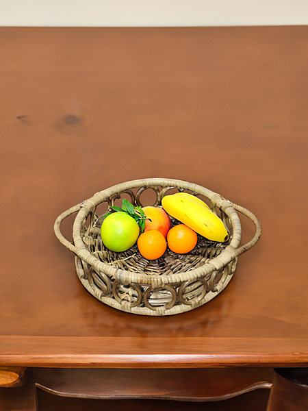 Handmade Bamboo Cane Serving Tray with Handles