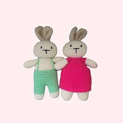 Handknitted Crochet Toys Bunnies