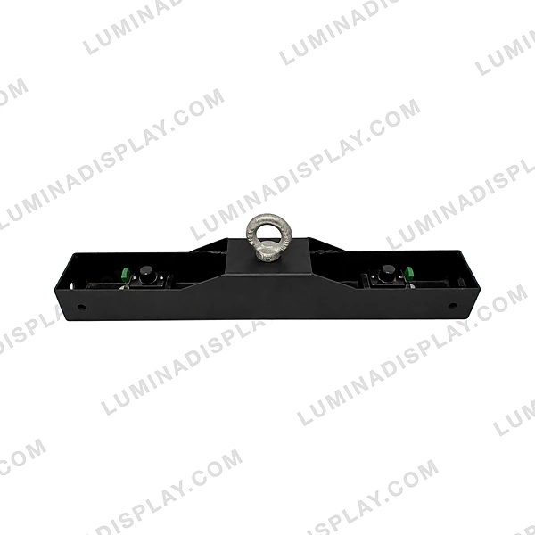 500 mm powder-coated steel LED cabinet hanging bar with centre eyebolt and latches – Lumina