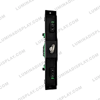 500 mm powder-coated steel LED cabinet hanging bar with centre eyebolt and latches – Lumina