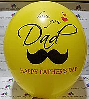 The Magic Balloons Love you Dad-Happy Father’s Day Balloons-Party/Decorations. Yellow Balloons- pack of 10