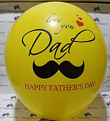 The Magic Balloons Love you Dad-Happy Father’s Day Balloons-Party/Decorations. Yellow Balloons- pack of 10