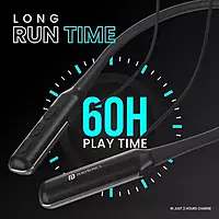 Portronics Harmonics 250 – Wireless Headset, 60H Battery Life, Bluetooth Connectivity, Comfortable Fit, Deep Bass, Built-in Mic, Ideal for Music & Calls, Sleek Design, Color: Black.