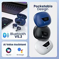 Portronics Harmonics Twins 28 TWS – Blue Buds offer superior sound quality, ergonomic design, and seamless connectivity. Enjoy immersive audio and a comfortable fit for all-day listening.