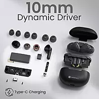 POR 2898 Harmonics Twins 32 TWS Earbuds – Bluetooth 5.4 In-Ear Design Bass 30H Playtime Black