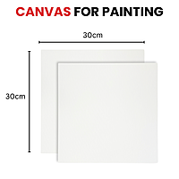30x30cm Blank White Flat Stretched Board Art Canvas By Janrax