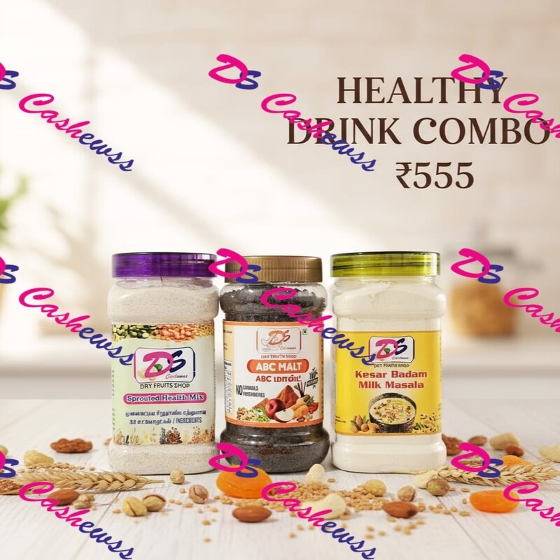 Healthy Drink combo (Each 250g - Sprouted Health mix, ABC Malt & Badam Drink)