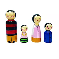 Channapatna Handcrafted Wooden Peg Dolls – Non-Toxic Colors