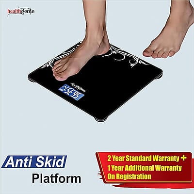 Health Weight Machine MORAVLA Glass Digital Health Weighing Machine (Black)