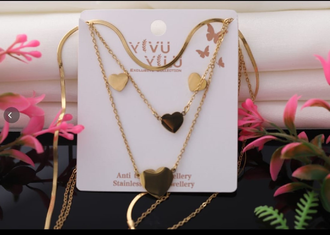 heart shape 3 layer anti tarnish chain heart shape 3 layer anti tarnish chain