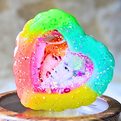 FANCY HEART SHAKER KEYCHAIN