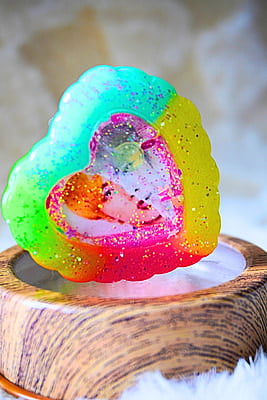 FANCY HEART SHAKER KEYCHAIN