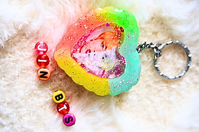 FANCY HEART SHAKER KEYCHAIN