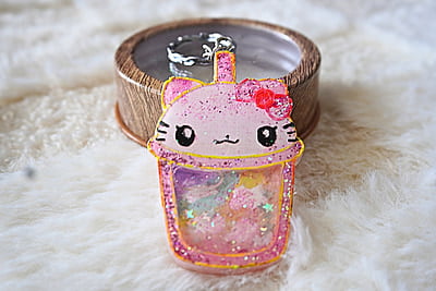HELLO KITTY KAWAII CUP SHAKER KEYCHAIN HELLO KITTY KAWAII CUP SHAKER KEYCHAIN