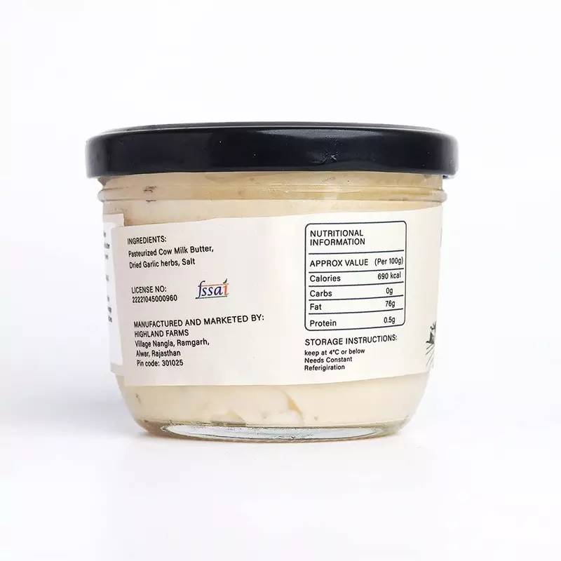 A2 Cow Milk Butter (Garlic Herbs) - Highland Farms