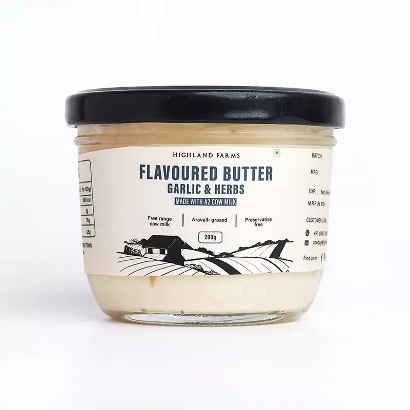 A2 Cow Milk Butter (Garlic Herbs) - Highland Farms