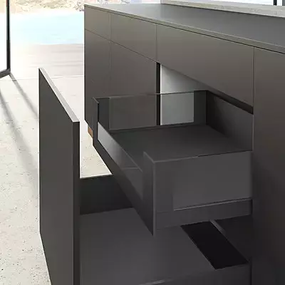 Hettich Avantech Internal Drawer Support Front Panel for Glass 2000 mm