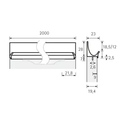 Hettich Lutetia Profile Handle 3000 mm