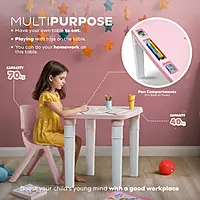 Kids Study Table & Chair Set – Pink