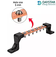 6 Hole Earth Bench / Terminal Strip | Copper-Plated Grounding Bar
