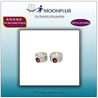 Silver Toe Ring, Metti with Red Enamel Flower Design