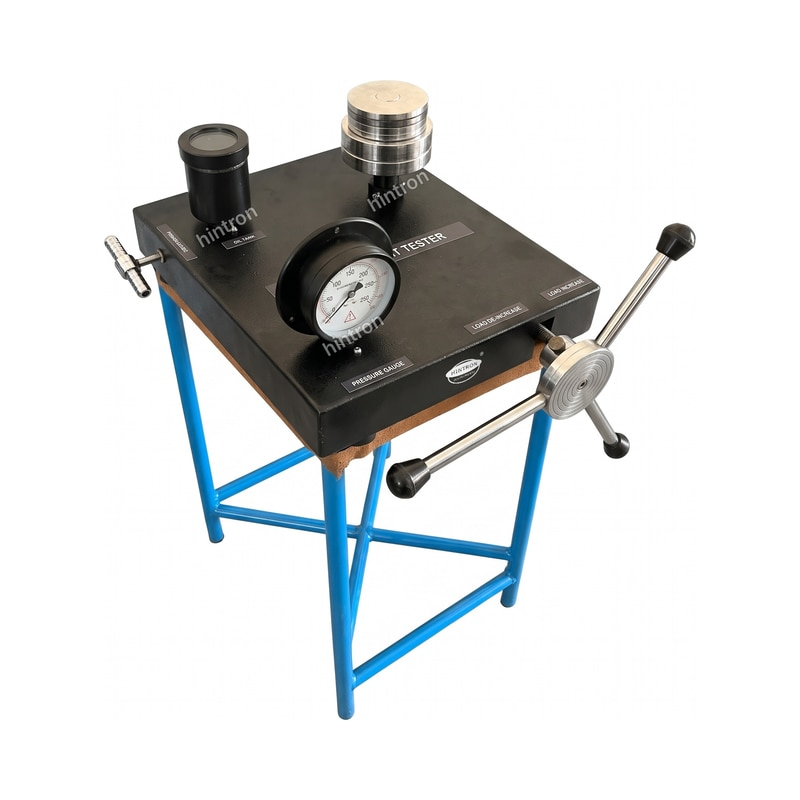 Hintron HTN-GT001 dead weight pressure gauge tester, isometric view