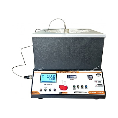 Hintron HTN-HM101 digital heating mantle with stirrer and timer, 5000 ml, front view