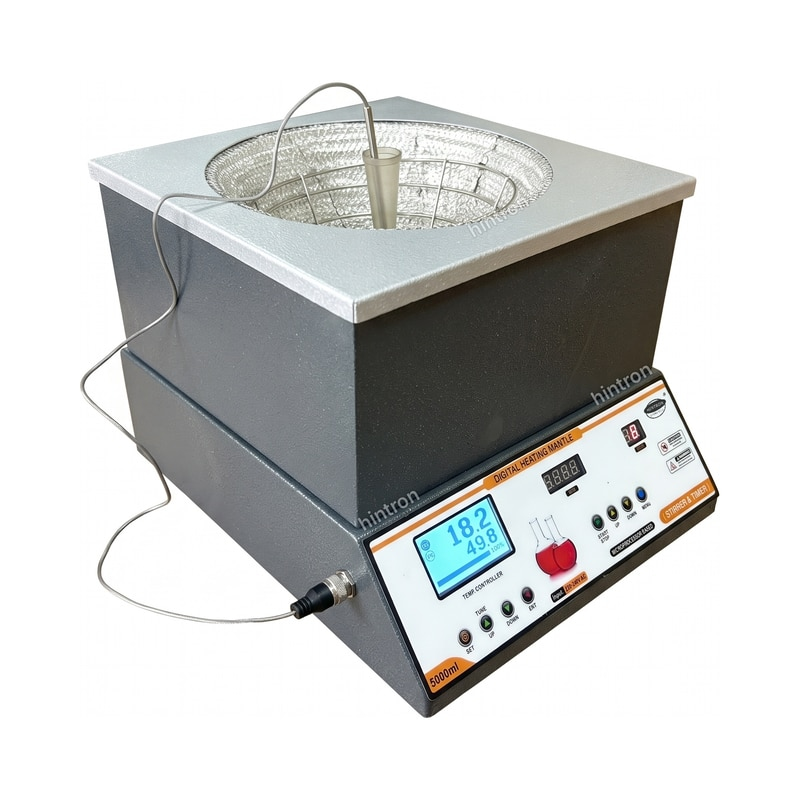 Hintron HTN-HM101 digital heating mantle with stirrer and timer, 5000 ml, isometric view