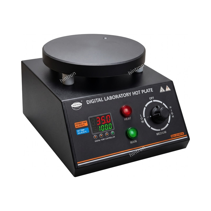 Hintron HTN-HP011 digital round laboratory hot plate, front view