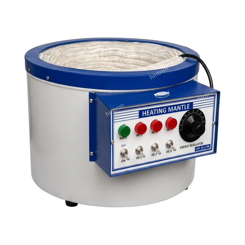 Hintron HTN-HM201 heating mantle, 20 L, three heating zones, isometric view