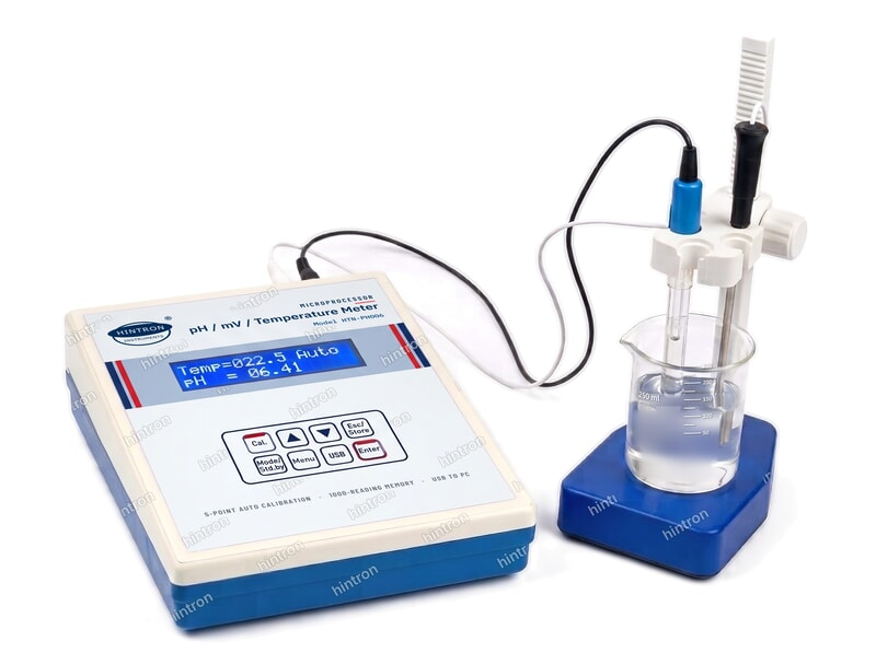 Hintron HTN-PH006 microprocessor pH, mV and temperature meter with electrode stand and 250 ml beaker