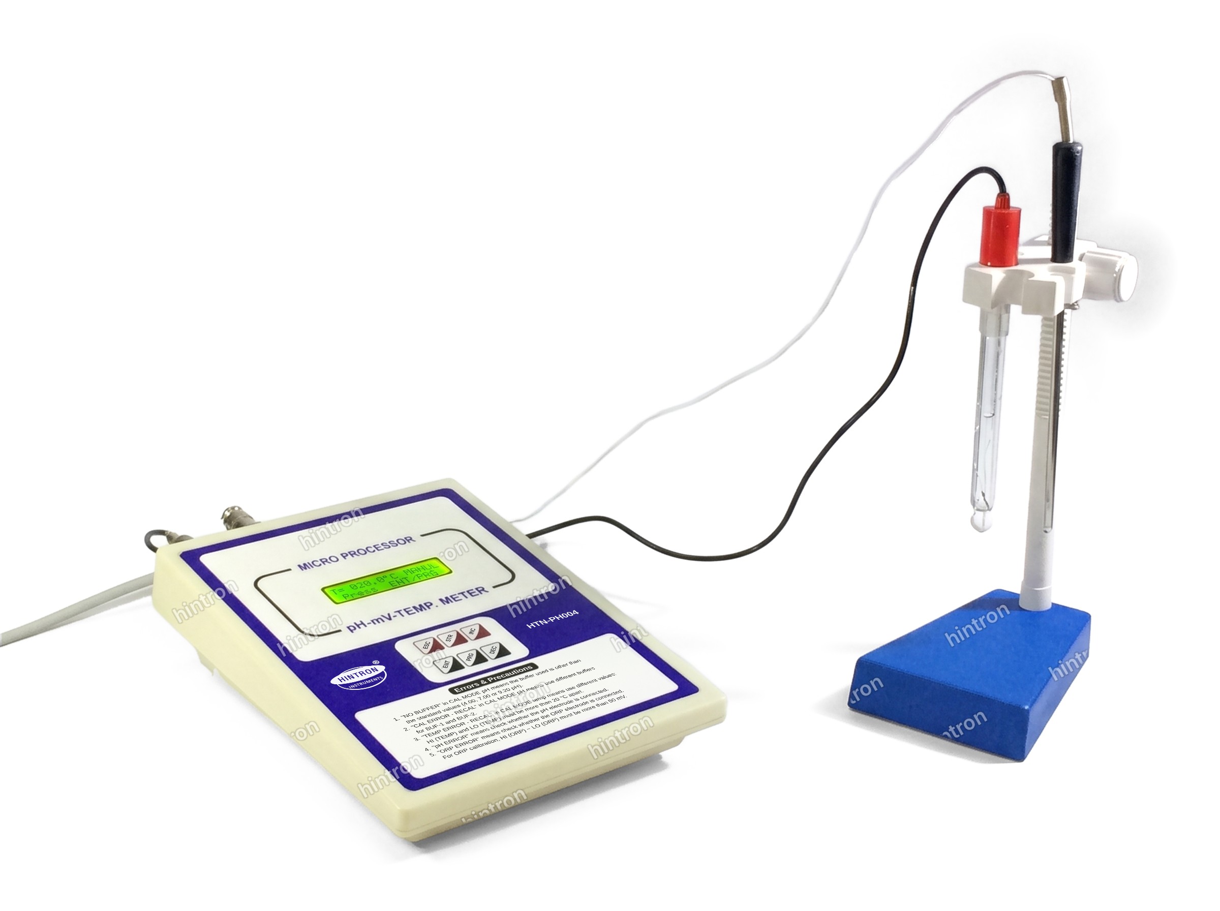 Hintron HTN-PH004 microprocessor pH, mV and temperature meter with electrode stand