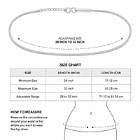 Sterling Silver Adjustable Hip Chain for Men & Women | Unisex Waist Chain