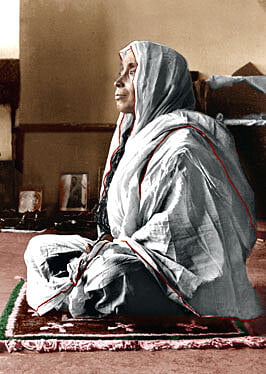 Holy Mother Sri Sarada Devi - Seated in Meditation - Side view Photo