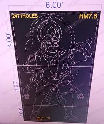 HM7.6 HANUMANJI 10X6 FEET 2471 HOLES (3 PARTS)