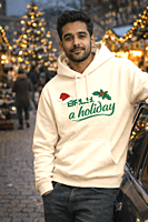 Unisex Off White Holiday Graphic Printed All-Weather Hoodie