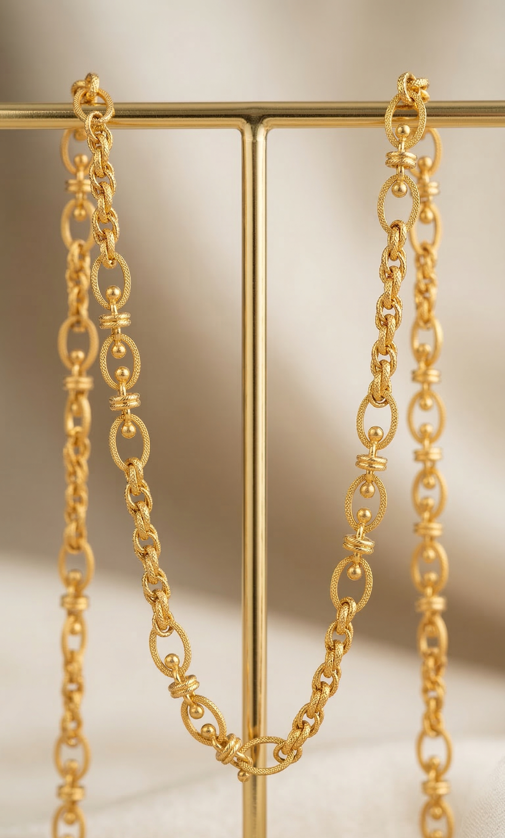 18 kt Gold Gilded Link Hollow Chain