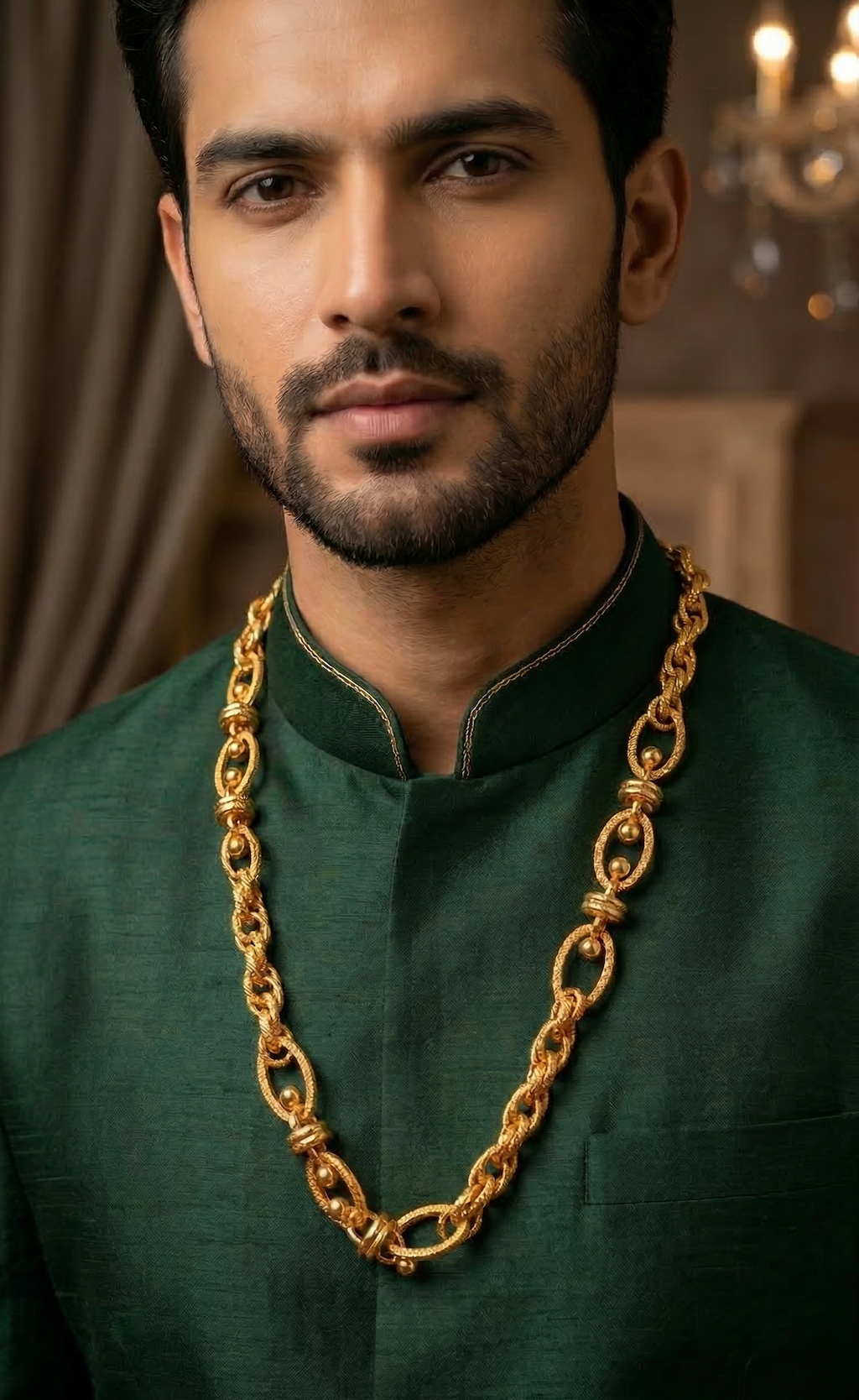 18 kt Gold Gilded Link Hollow Chain