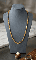 18 kt Gold Linear Glimmer Hollow Chain