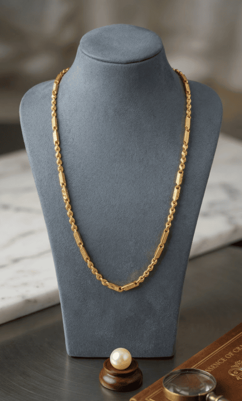 18 kt Gold Linear Glimmer Hollow Chain
