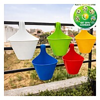 Single Hook Pot | 8 Inch Plastic Hanging Planter (Multi-Color)