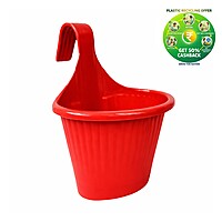 Single Hook Pot | 8 Inch Plastic Hanging Planter (Multi-Color)