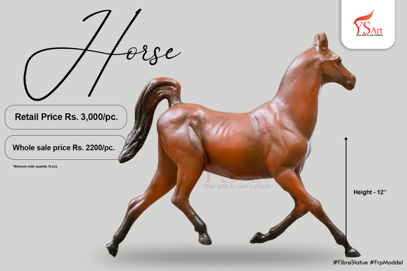 Handmade Small Fiberglass Horse Statue for Home and Garden Décor – YS Art Kolkata