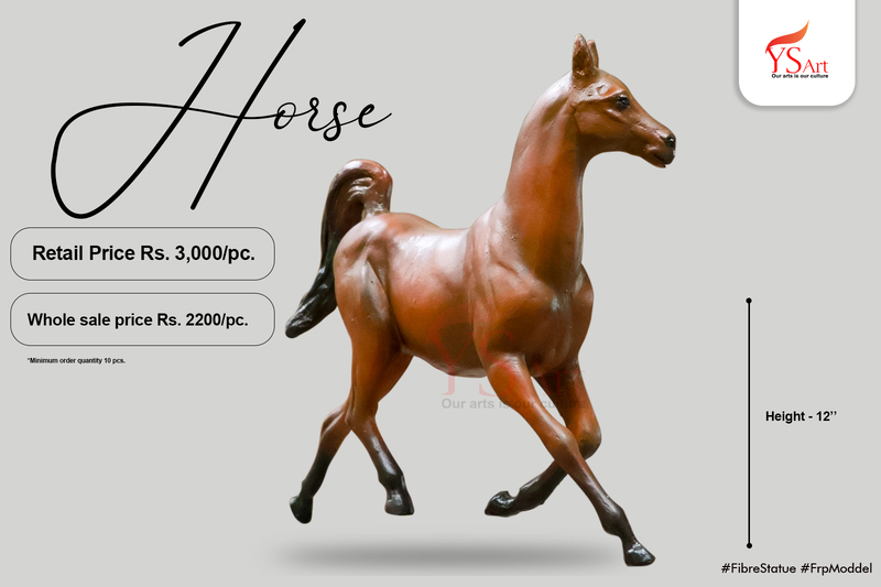 Decorative FRP Horse Sculpture with smooth finish – YS Art Kolkata