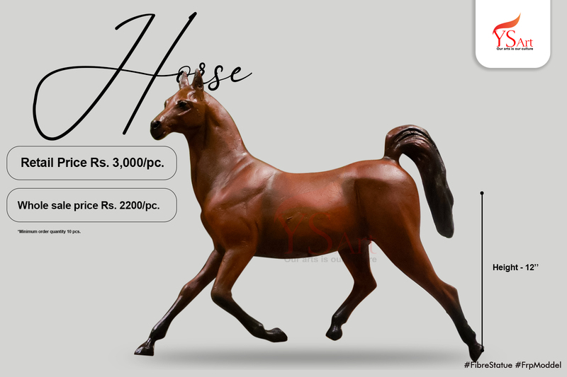Handmade Small Fiberglass Horse Statue for Home and Garden Décor – YS Art Kolkata