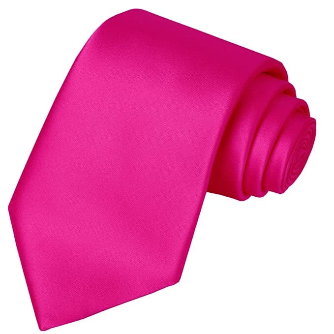 Hot Pink Solid Microfiber Silk Necktie