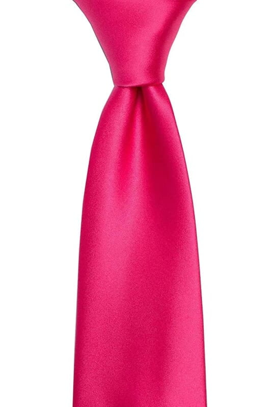 Hot Pink Solid Microfiber Silk Necktie